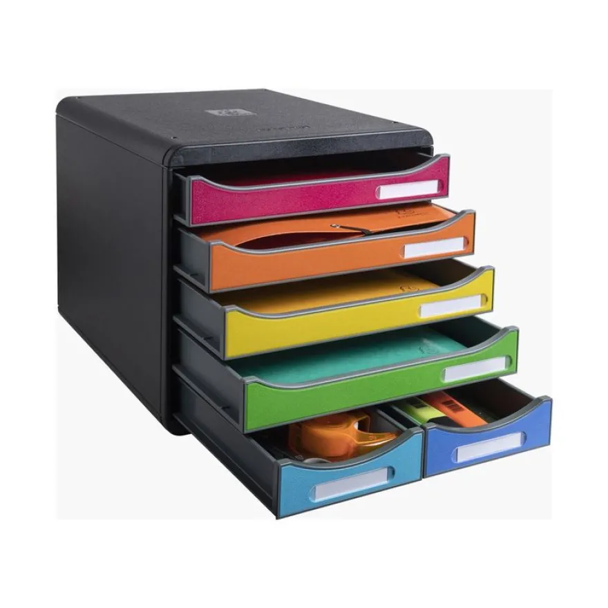 Exacompta Iderama - Module de classement 6 tiroirs - arlequin, black housing