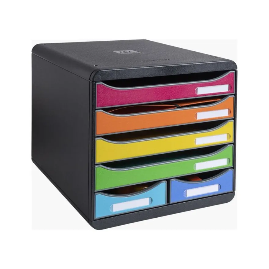Exacompta Iderama - Module de classement 6 tiroirs - arlequin, black housing