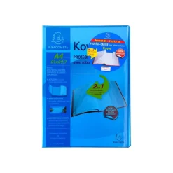 Exacompta Kover - Protège cahier avec rabats/pochettes - A4 (21 x 29,7 cm) - disponible dans différentes couleurs translucides
