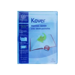 Exacompta Kover - Protège cahier avec rabats-pochettes - 24 x 32 cm - Disponible dans différentes couleurs translucides