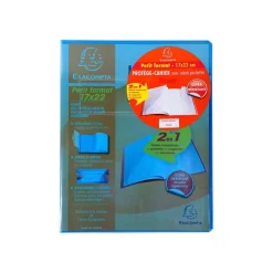 Exacompta Kover - Protège cahier avec rabats-pochettes - 17 x 22 cm - Disponible dans différentes couleurs translucides