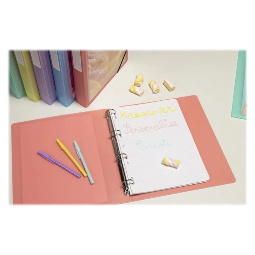 Exacompta Kréacover Pastel - Classeur à anneaux personnalisable - Dos 40 mm - A4 - pour 275 feuilles - disponible dans différentes couleurs