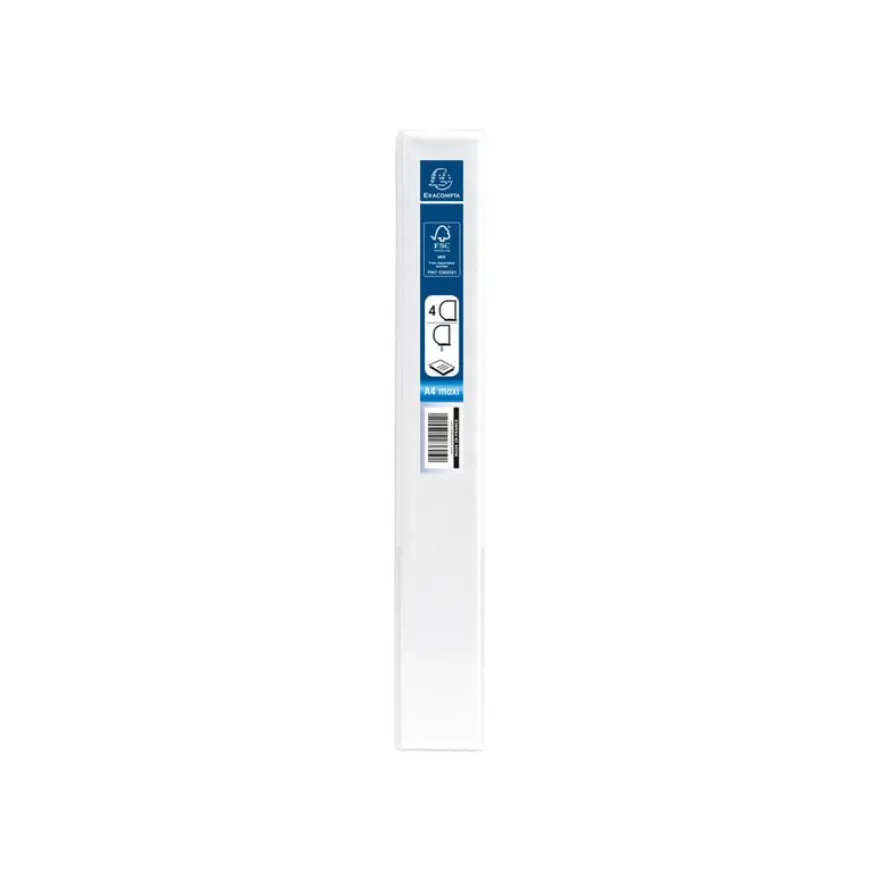 Exacompta Kreacover - Classeur à anneaux personnalisable - Dos 25 mm - A4 Maxi - blanc - 2 pochettes extérieures