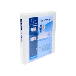 Exacompta Kreacover - Classeur à anneaux personnalisable - Dos 25 mm - A4 Maxi - blanc - 2 pochettes extérieures
