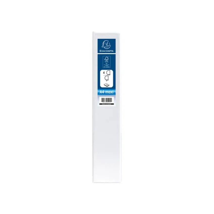 Exacompta Kreacover - Classeur à anneaux personnalisable - Dos 50 mm - A4 Maxi - blanc - 2 pochettes extérieures