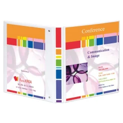 Exacompta Kreacover - Classeur à anneaux personnalisable - Dos 60 mm - A4 Maxi - pour 225 feuilles - blanc - 3 pochettes extérieures