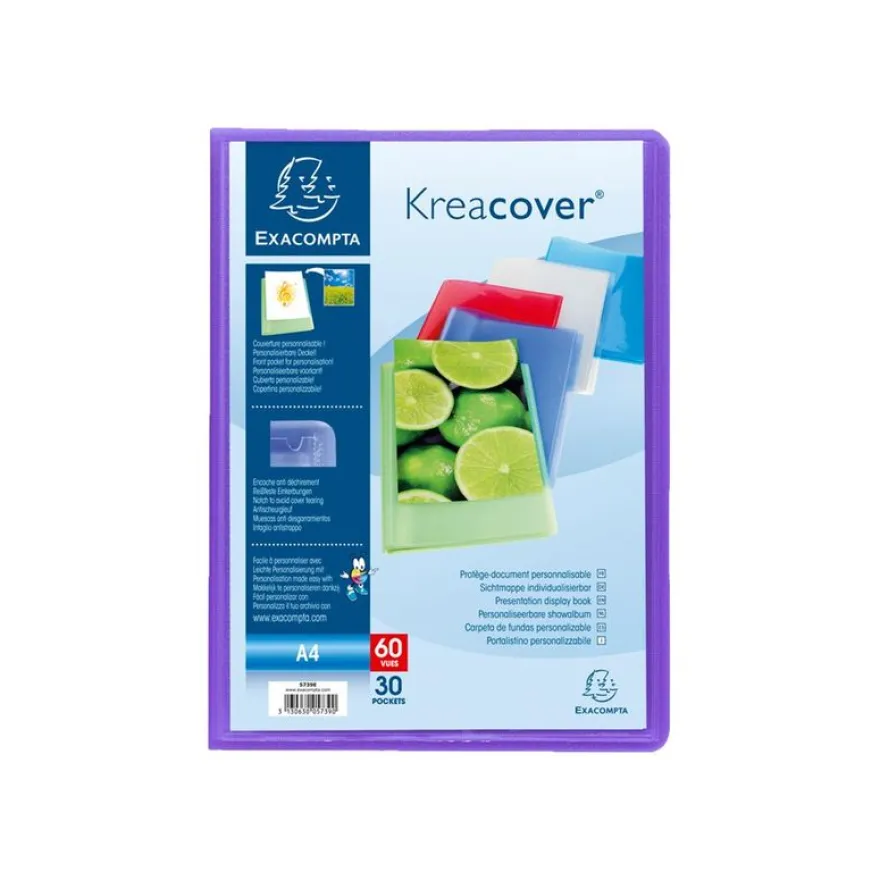 Exacompta KreaCover - Porte vues personnalisable - 80 vues - A4 - disponible dans différentes couleurs