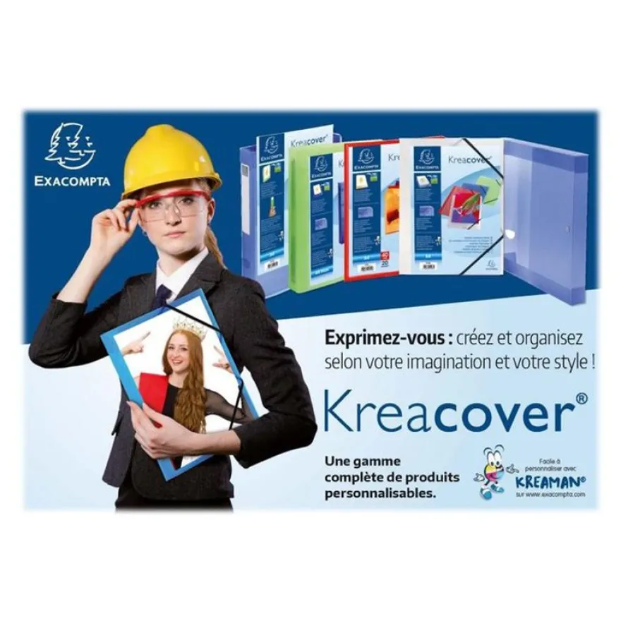 Exacompta KreaCover - Porte vues personnalisable - 80 vues - A4 - disponible dans différentes couleurs