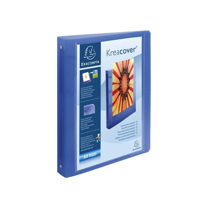 Exacompta Kreacover Chromaline - Classeur à anneaux personnalisable - Dos 40 mm - A4 Maxi - pour 225 feuilles - disponible dans différentes couleurs
