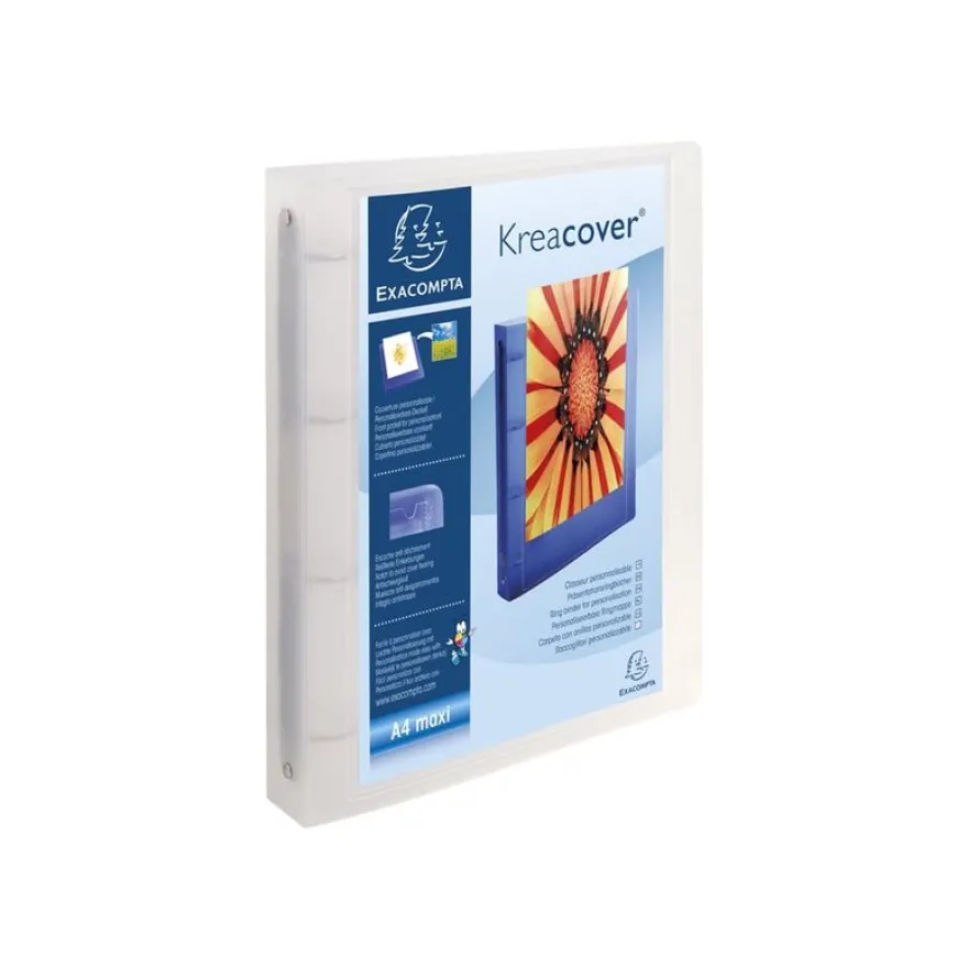 Exacompta Kreacover Chromaline - Classeur à anneaux personnalisable - Dos 40 mm - A4 Maxi - pour 225 feuilles - disponible dans différentes couleurs