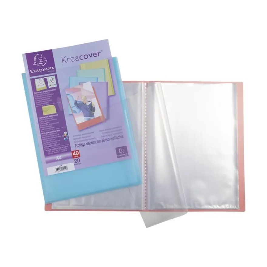 Exacompta Kreacover Pastel - Porte vues personnalisable - 60 vues - A4 - disponible dans différentes couleurs