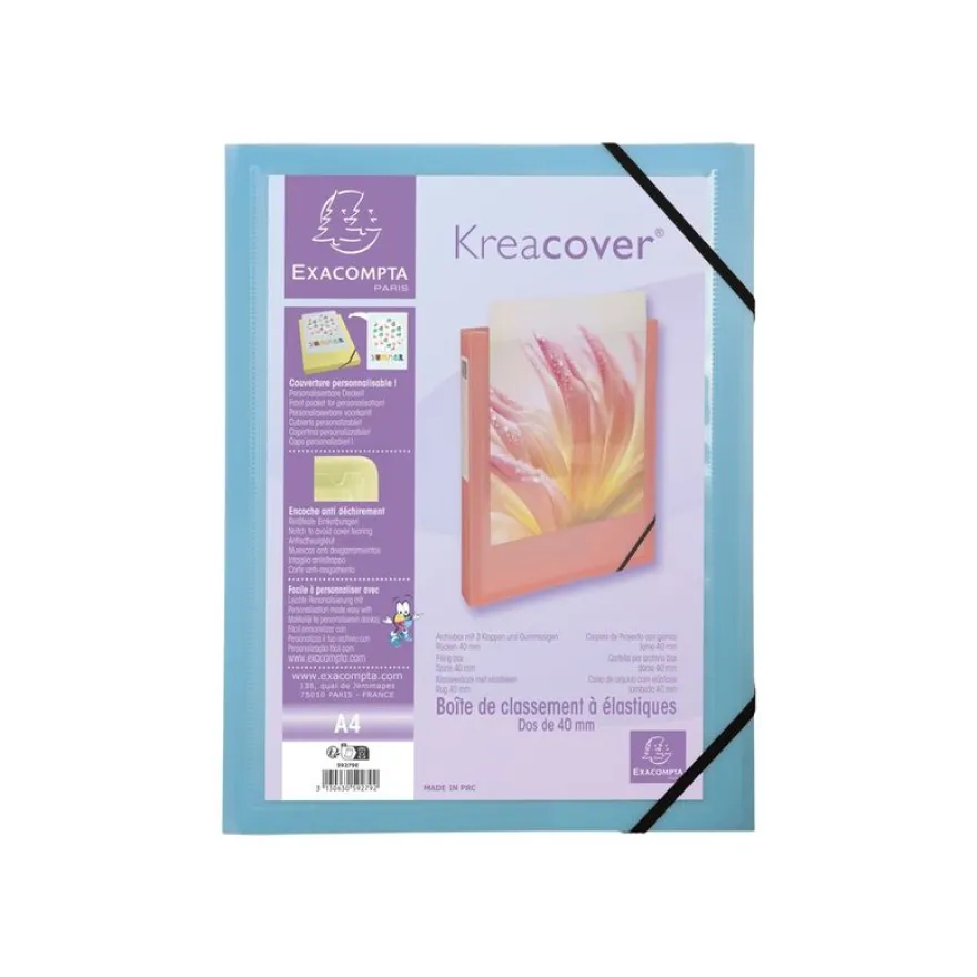 Exacompta Kreacover Pastel - Boîte de classement personnalisable - dos 40 mm - disponible dans différentes couleurs pastels