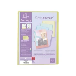 Exacompta Kreacover Pastel - Porte vues personnalisable - 40 vues - A5 - disponible dans différentes couleurs
