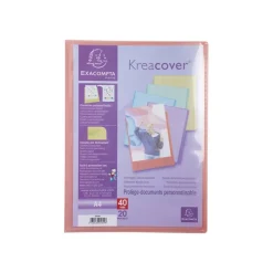 Exacompta Kreacover Pastel - Porte vues personnalisable - 40 vues - A4 - disponible dans différentes couleurs
