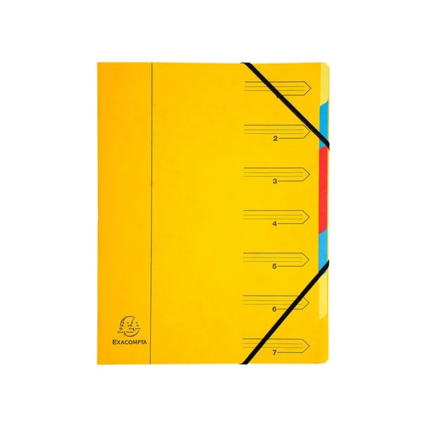 Exacompta Nature Future - Trieur agrafé 7 compartiments - avec élastiques - disponible dans différentes couleurs
