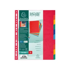 Exacompta Nature Future - Intercalaire 10 positions - A4 Maxi - carte lustrée colorée