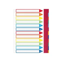 Exacompta Nature Future - Intercalaire 12 positions - A4 Maxi - carte rigide colorée