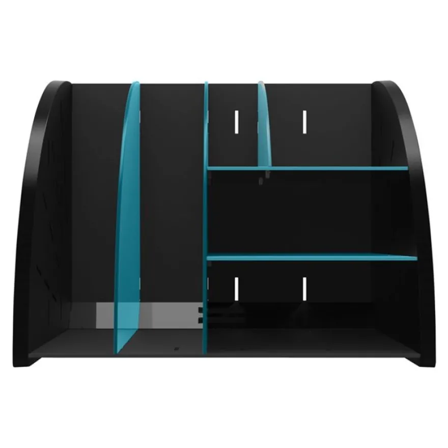Exacompta Neo Deco - Organiseur de bureau 6 compartiments - noir/bleu