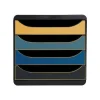 Exacompta NeoDeco - Module de classement 4 tiroirs - noir/bleu/or