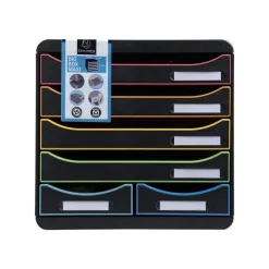Exacompta Office Big Box - Module de classement 6 tiroirs - noir arlequin