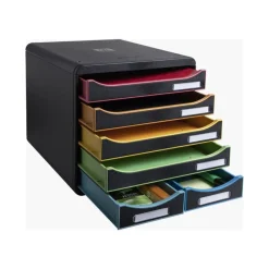 Exacompta Office Big Box - Module de classement 6 tiroirs - noir arlequin