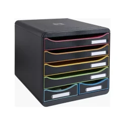 Exacompta Office Big Box - Module de classement 6 tiroirs - noir arlequin