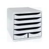 Exacompta Office Big Box - Module de classement 6 tiroirs - gris clair