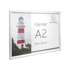 Exacompta Office cadre - Cadre mural clipsable pour A2 - aluminium/cristal