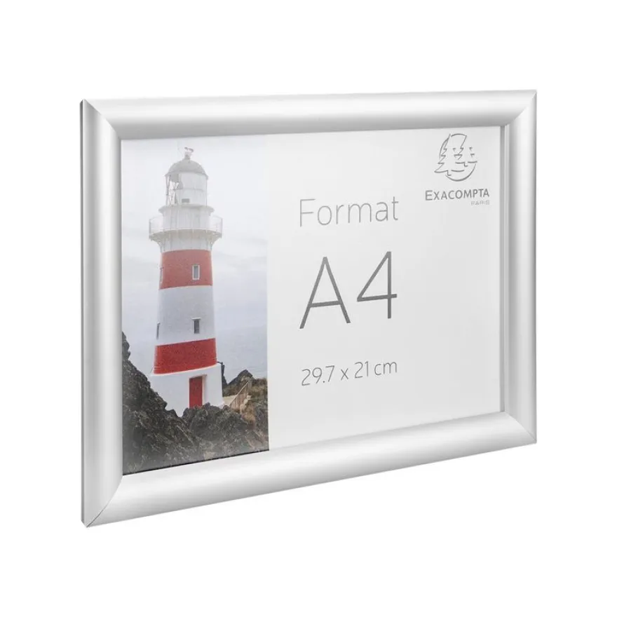 Exacompta Office cadre - Cadre mural clipsable pour A4 - aluminium/cristal