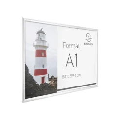 Exacompta Office cadre - Cadre mural clipsable pour A1 - aluminium/cristal