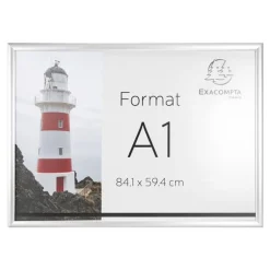 Exacompta Office cadre - Cadre mural clipsable pour A1 - aluminium/cristal