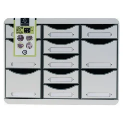 Exacompta Office Store-Box Multi - Module de classement 11 tiroirs - gris clair