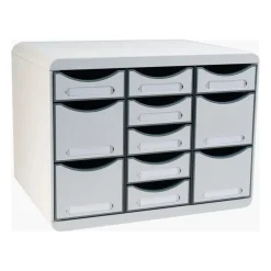 Exacompta Office Store-Box Multi - Module de classement 11 tiroirs - gris clair