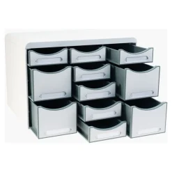 Exacompta Office Store-Box Multi - Module de classement 11 tiroirs - gris clair