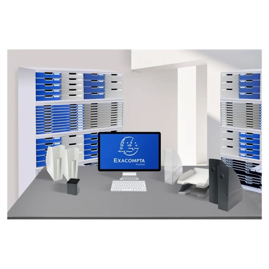Exacompta Office Store-Box Multi - Module de classement 11 tiroirs - gris clair
