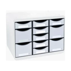 Exacompta Office Store-Box Multi - Module de classement 11 tiroirs - gris clair