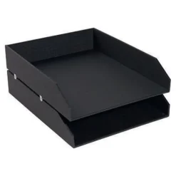 Exacompta OfficeByMe - Lot de 2 corbeilles à courrier - pour A4+ - noir