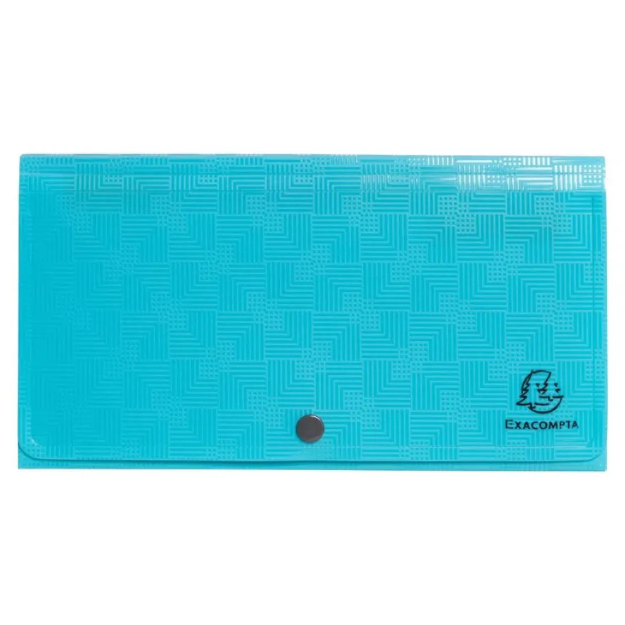 Exacompta Pop'N Co - Trieur à soufflet - 7 compartiments - pour 260 x 140 mm - à onglets - cyan