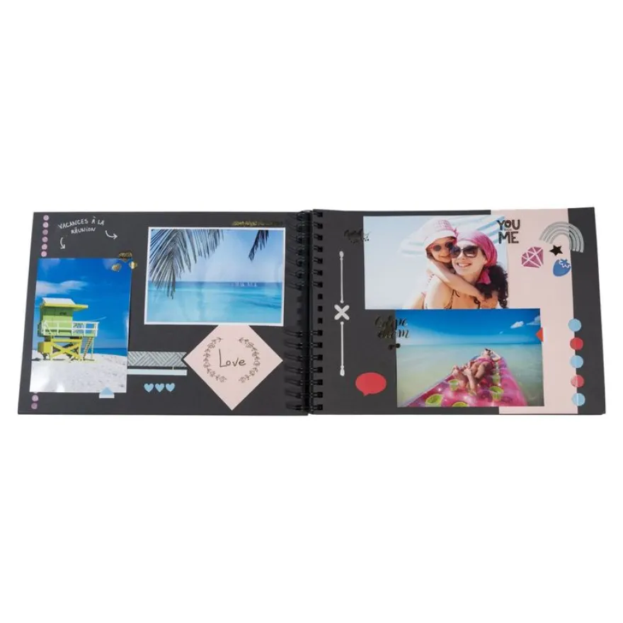 Exacompta ScrapAddict - Album scrapbooking - 32 x 22 cm - 70 pages noires