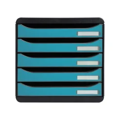 Exacompta Skandi - Module de classement 5 tiroirs - bleu Pacifique