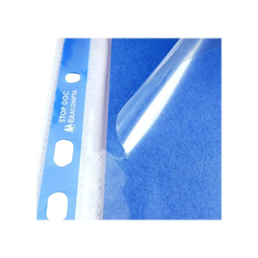 Exacompta Stop Doc - 10 Pochettes perforées ouverture en coin - A4 - incolore