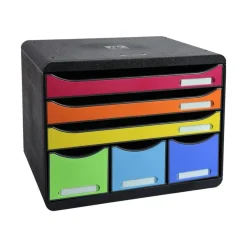 Exacompta Store-Box - Module de classement à l'italienne 6 tiroirs - arlequin