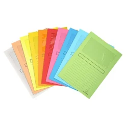 Exacompta Super 160 - 10 Chemises à fenêtre - 160 gr - couleurs assorties