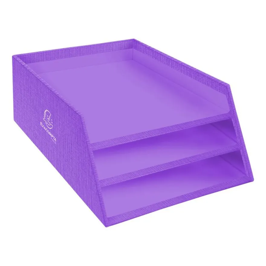 Exacompta Teksto - Corbeille à courrier en carton A4+ - disponible dans différentes couleurs