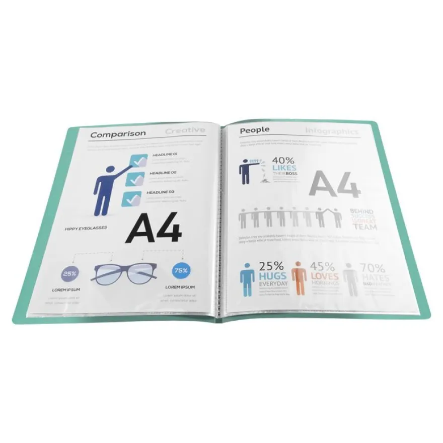 Exacompta Teksto - Porte vues - 40 vues - A4 - disponible dans différentes couleurs