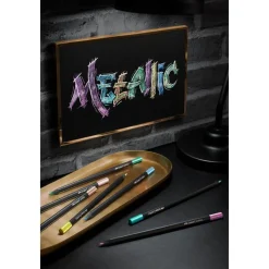 Faber Castell - 12 crayons de couleur - Black Edition Metallic
