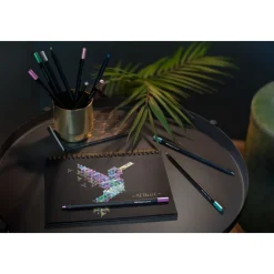 Faber Castell - 12 crayons de couleur - Black Edition Metallic