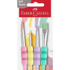Faber Castell - Pack de 4 pinceaux de taille différente - soft touch - couleurs assorties