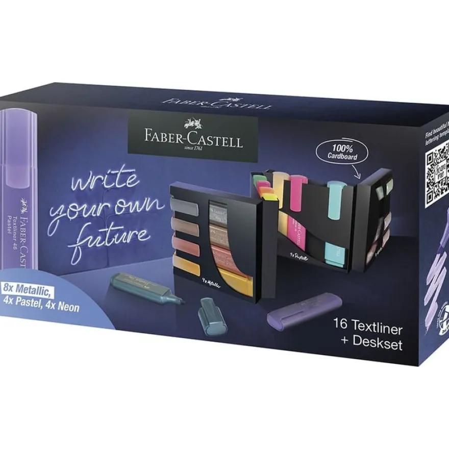 Faber Castell - Présentoir de bureau avec 16 surligneurs - couleurs assorties