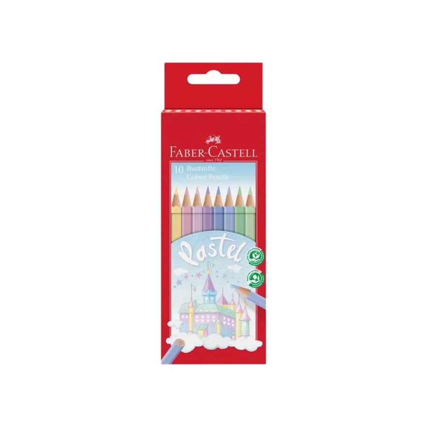 Faber-Castell - 10 Crayons de couleur - couleurs pastel